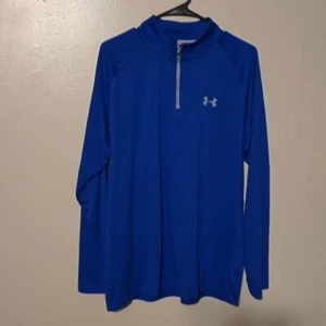 Maglione Under Armour Heat Gear quarto zip manica lunga blu uomo taglia large - Foto 1 di 4
