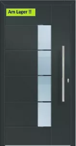 Beidseitig flügelüberdeckend ALUMINIUM Alu Haustür AT76 1149 am Lager 1100x2100R - Bild 1 von 6