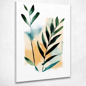 Quadro Botanico Moderno Astrazione Minimalista Di Fronde Di Palma Verdi , btn3 q - Imagen 1 de 4