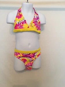 Op girls 2pc swimwear set Bikini yellow tie-dye size options - Picture 1 of 2