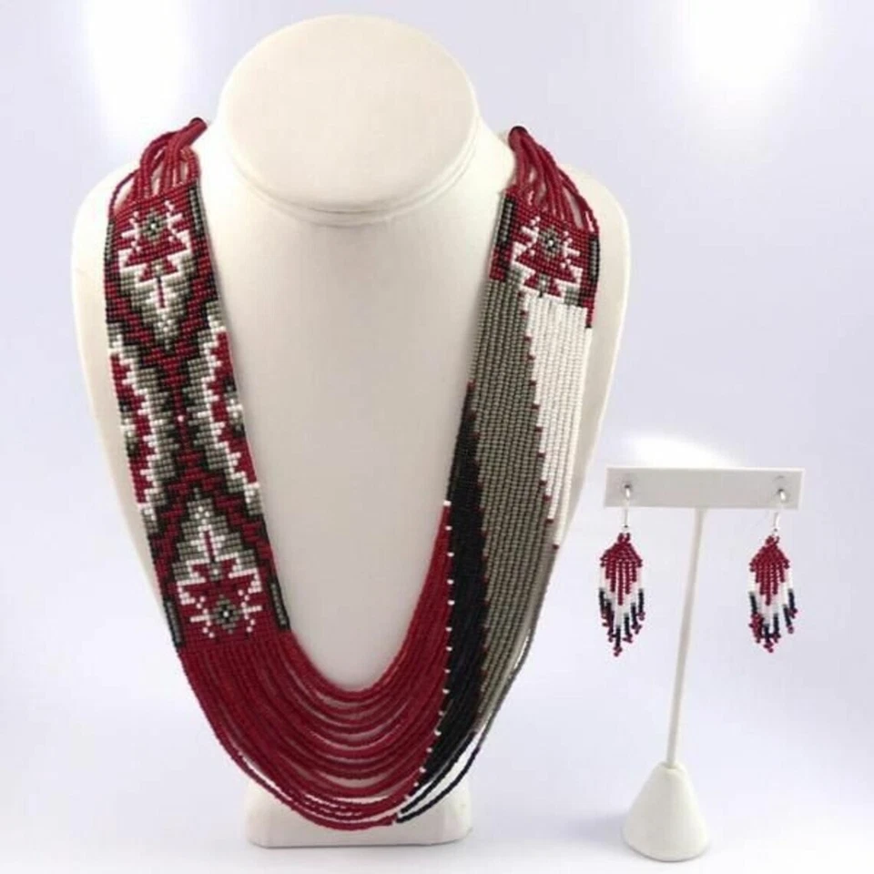 Collar Hecho a Mano Semilla Cuentas Estilo Americano Buen Collar Boho Cuentas Collar Foto 1 de 1