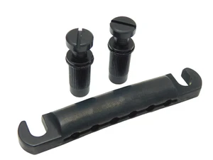 ALUMINUM Stop Bar Tailpiece for Epiphone Gibson Les Paul Metric Studs Black - Picture 1 of 8