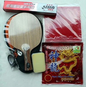 4x Carbon + 729-40H Custom-made Table Tennis Bat +***Balls, Fast Attack, OZ - Bild 1 von 4
