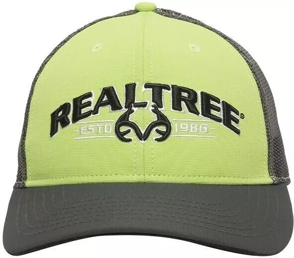 REALTREE YOUTH MESHBACK HAT ONE SIZE, LIME/GRAY *NEW - Image 1 of 1
