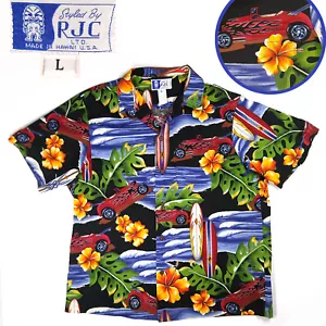 CAMISA HAWAIANA Hotrod vintage para hombre coche clásico estilo por RJC hecha en Hawaii L - Imagen 1 de 12