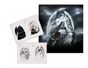 AS-024 angel step by step stencil template acrylic airbrush spray wall paint - Picture 1 of 2