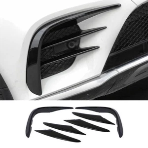 For Mercedes-Benz GLC 2016-2019 ABS Black Front Bumper Lip Spoiler Fins Canards - Picture 1 of 8