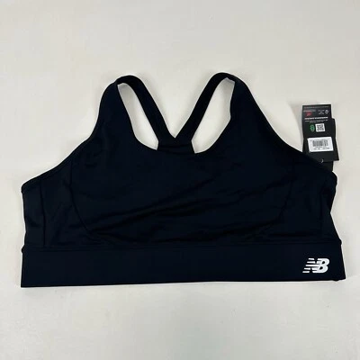 New Balance Women's Tech Training Sports Bra Racerback Black Size 2XL - Image 1 of 3