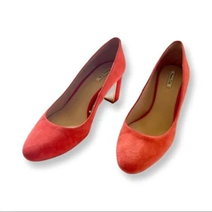 Massimo Dutti Coral Suede Heels Size 38 - Picture 1 of 11