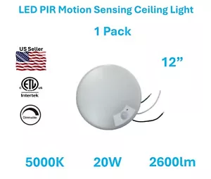 1 Pack 20W 10" LED Ceiling Light Motion Sensor Pre-Installed Living Room Office - Picture 1 of 15