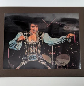 Framed Elvis Performing Cutout - Microphone & Strut Pose, Vintage Music Art - Picture 1 of 6