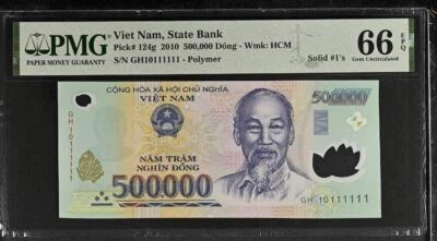 Vietnam P-124g 500.000 Dong 2010 sólido #1 PMG 66 EPQ Foto 1 de 2