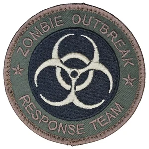 ZOMBIE OUTBREAK RESPONSE TEAM BIOHAZARD SYMBOL FOREST TACTICAL HOOK PATCH - Picture 1 of 2