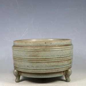7.4" china antique song dynasty guan kiln ru porcelain cyan glaze lce crack pot - Picture 1 of 9