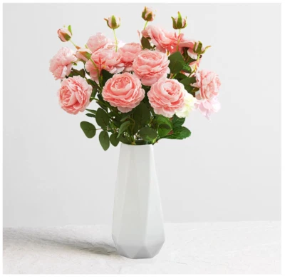 Jarrón de cerámica blanco, pequeño florero lindo para hierba pampeana, hogar, sala de estar Foto 1 de 4