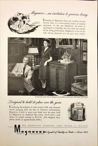 1946 Magnavox Radio Phonograph Beverly Hills Home Vintage Print Ad - Picture 1 of 6