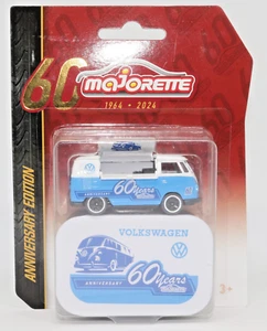 Majorette 60 Years Volkswagen Kombi Bus Blue/White 1:64 Die-cast Model Car Van - Picture 1 of 5