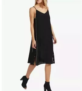 Abito slip Avec Les Filles taglia large nero tubino orlo a scatto - Foto 1 di 1