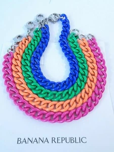Banana Republic WOmen's Rainbow Stackable Enamel Link Bracelet NWT 39 Each Set 4 - Picture 1 of 7