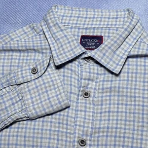 Camisa de algodón con botones delanteros a cuadros con ventana UNTUCKit para hombre talla mediana - Imagen 1 de 11