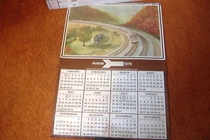 ~AMTRAK RAILROAD 1979 CALENDAR~33" X 23 1/2" ~NATIONAL LIMITED~HORSESHOE CURVE~ - Bild 1 von 7