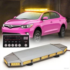 27" 64 LED Strobe Light Bar Amber Emergency Light Beacon Warning Tow Car Trucks - Picture 1 of 12