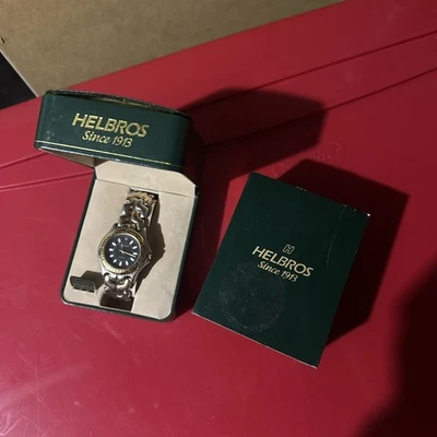 Helbros Two Tone Black Dial Diamond Hour Quartz 36mm Watch 8297TB With Box - Image 1 of 3