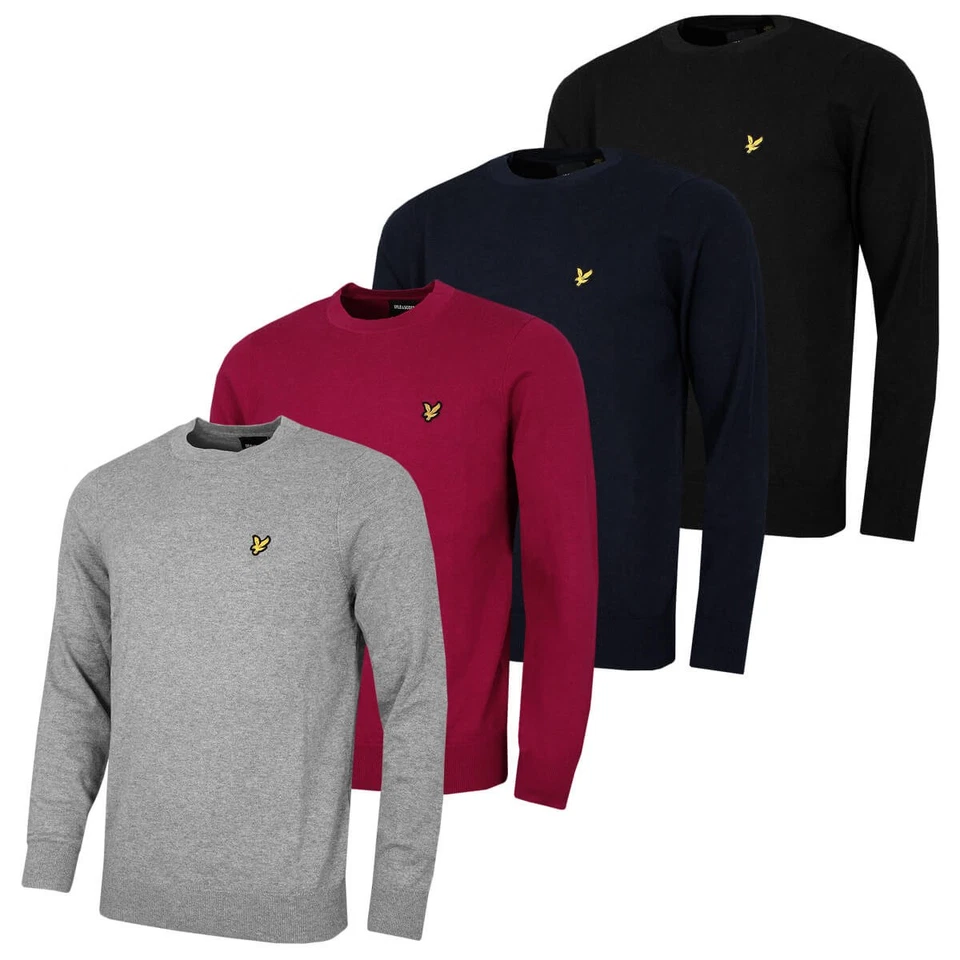 Lyle & Scott Mens Cotton Merino Crew Neck Embroidered Golf Sweater 43% OFF RRP - Image 1 of 1