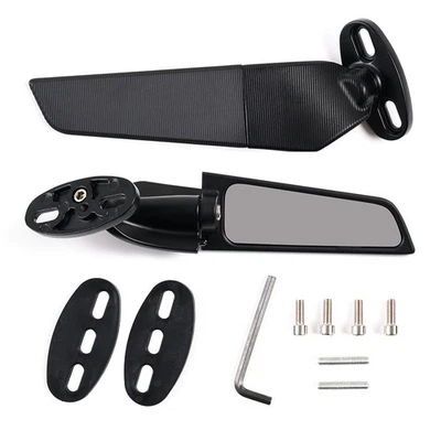 Pair Winglet Stealth Rearview Wind Wing Mirror for Honda CBR500R 2013 14 15 2016 - Image 1 of 4