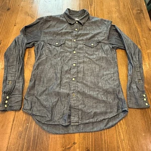 Gap Western Jeanshemd Herren Medium Pearl Snap Chambray Jeans Cowboy Rancher - Bild 1 von 8