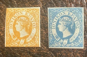 IONIAN ISLANDS 1859 ( ½d  & 1d) Scott #2 & 3 - Likely Forgeries - Picture 1 of 2