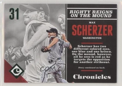 2017 Panini Chronicles Green /199 Max Scherzer #28 - Image 1 of 2