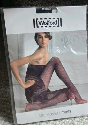 Wolford Broadway Tights Fishnet Black New In Package Women's Medium  - Image 1 of 4