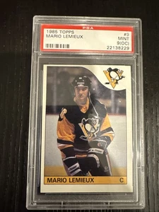 1985 O-Pee-Chee Hockey Mario Lemieux RC Rookie #9 PSA 9(OC) - Picture 1 of 2