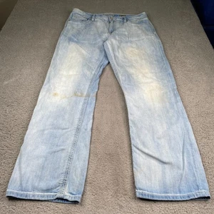BKE Tyler Straight Jeans Mens 38x34 Blue Light Wash Denim - Picture 1 of 18