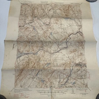 1935 USGS HIGHWAY DEPT Littleton Quadrangle NH-VT 1:625 MAP REPRINTED 1947 - Image 1 of 4