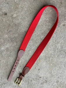 CINTURA vintage Dooney & Bourke Surcingle menta taglia 28/30 rosso brillante/marrone/ottone - Foto 1 di 8