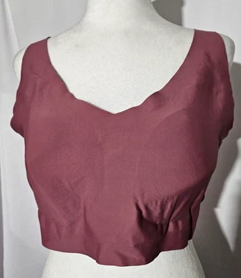 Sleek Mauve Racerback Bralette Wireless Plus Size 2X Smooth Stretch Pullover - Image 1 of 4