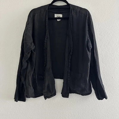 Льняная куртка женская L льняная с открытыми передними карманами Jeanne Engelhart отсутствующие кнопки - Изображение 1 из 4