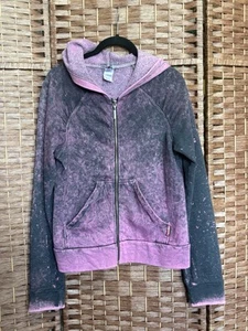 Hard Tail Forever Full Zip Pink Grey Acid Wash Tie Dye Ombre Large - Picture 1 of 11