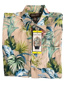 Cooke Street Honolulu Men's Short Sleeve Button Up Shirt, Tan, Size S - Picture 1 of 3