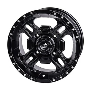 4/137 Tusk Beartooth Wheel 14x7 4.0 + 3.0 Matte Black For Can-Am Outlander 400 - Picture 1 of 8