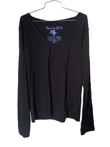 Cowgirl Tuff Co V Neck Foil Buckin Horse Long Sleeve Shirt Womens XXL Rodeo NEW - Picture 1 of 10