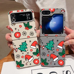 For Samsung Galaxy Z Flip7 FE Flip6 5 4 3 Silicone Leather Christmas Case Cover - Picture 1 of 17