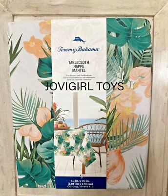 TOMMY BAHAMA CLOTH NAPPE MANTEL TABLECLOTH INDOOR/OUTDOOR  52” x 70” NEW - Image 1 of 4