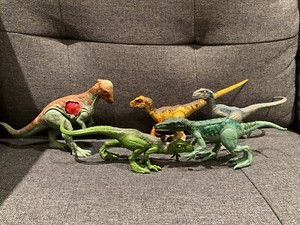 Mattel 2018 Jurassic World Fallen Kingdom Dinosaurs Lot Of 5 Raptors
