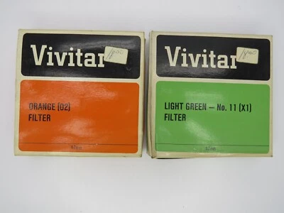 2 Vivitar 67mm Filters Orange (02) Light Green No.11 (X1) Metal Screw-in Japan Foto 1 de 4