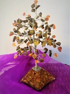 Gemstone Trees: Golden Tiger Eye & Carnelian-Enhance your Spiritual Journey - Picture 1 of 5