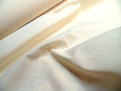 Natural Calico Fabric - 147cm Wide - 100% Unbleached Cotton - Sold Per Metre - Image 1 of 4