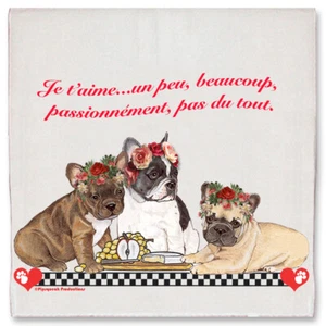 French Bulldog Frenchie Dog Valentine's Day Kitchen Dish Towel Pet Gift - Picture 1 of 1
